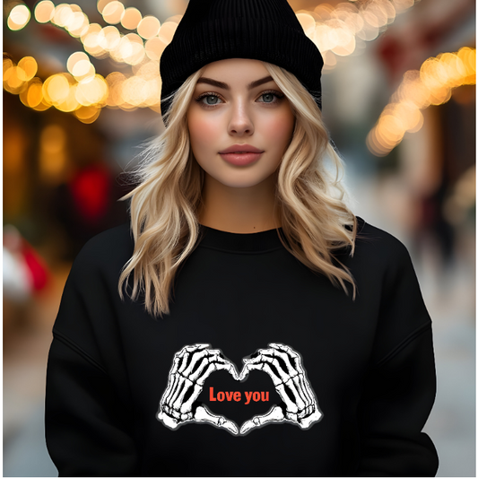 Skeleton Heart Love Unisex Crewneck Sweatshirt