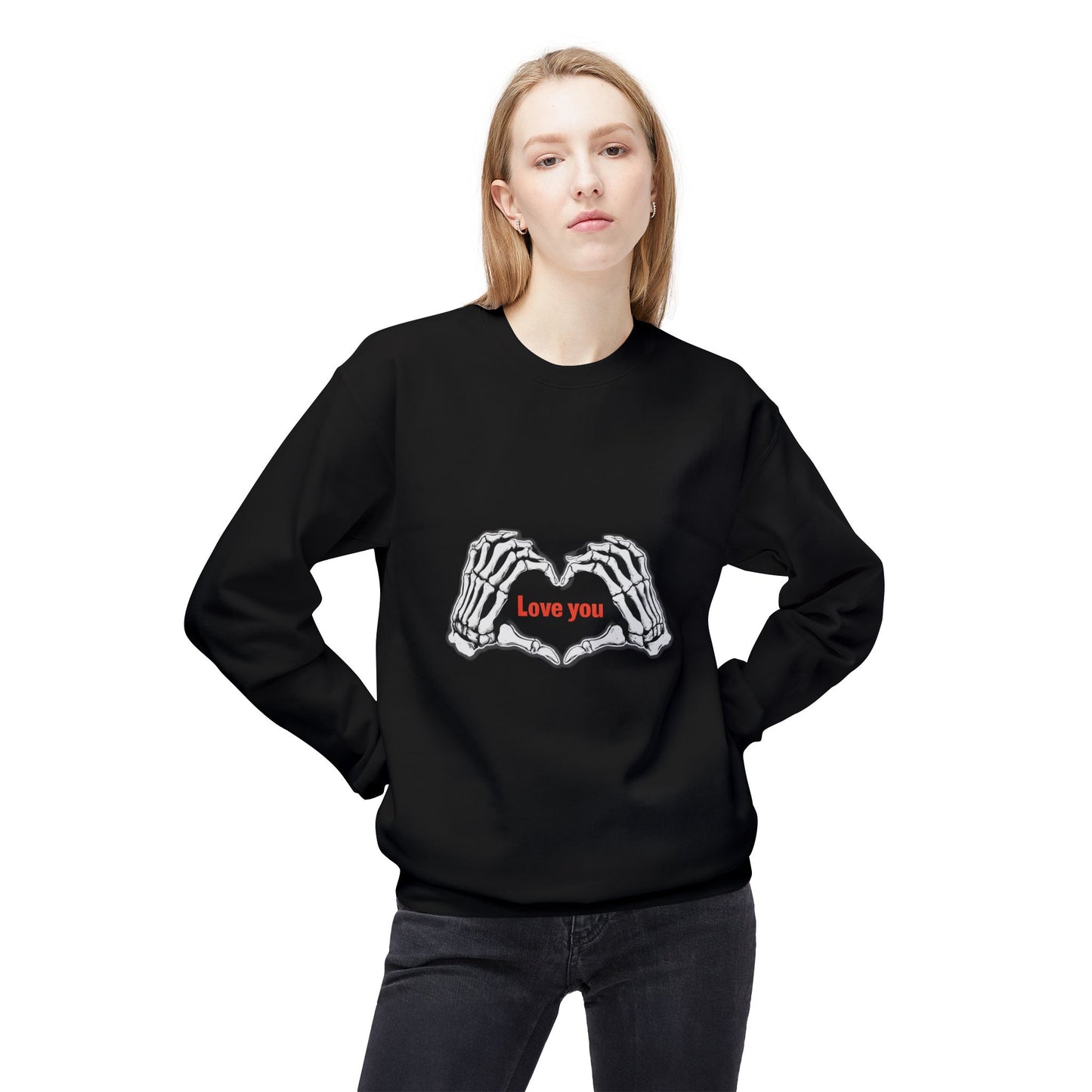 Skeleton Heart Love Unisex Crewneck Sweatshirt